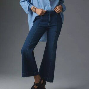 Anthropologie Club Cropped Mid-Rise Flare Jeans 28